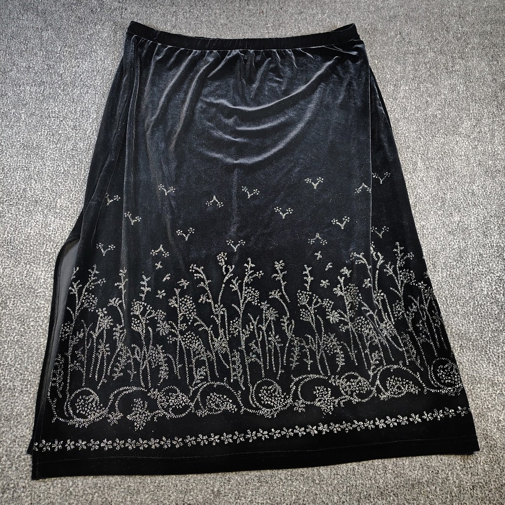 Y2K whimsical velvet beaded plus size skirt 3x